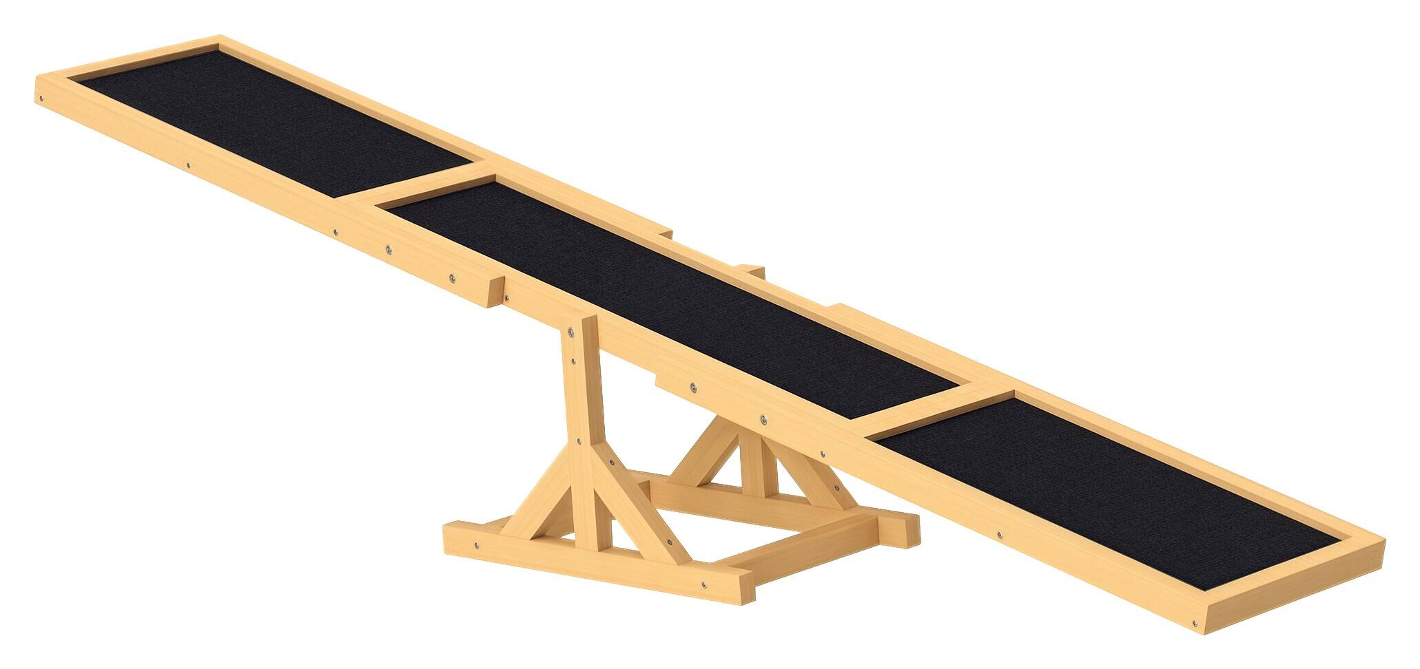 PawHut Hundewippe gelb Holz B/H/L: ca. 30x30x180 cm