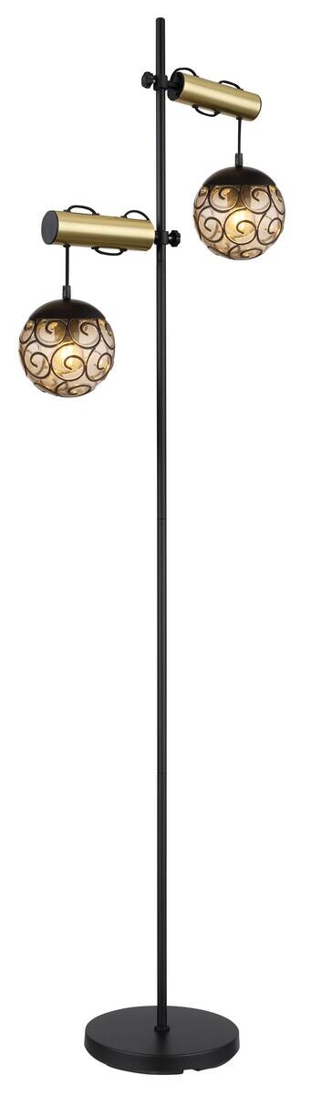 GLOBO Stehleuchte Fitz Rauch Metall Kunststoff B/H/T: ca. 51x168x25 cm E27 2 Brennstellen