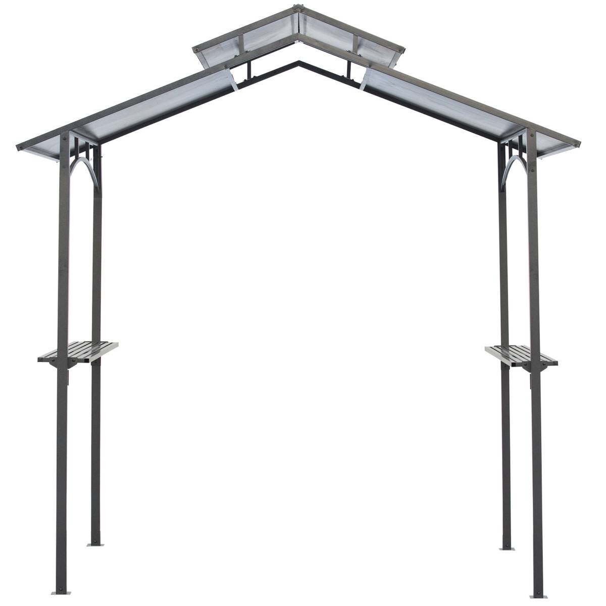 Outsunny Grillpavillon mit Flammschutzdach braun Stahl B/H/L: ca. 150x250x240 cm