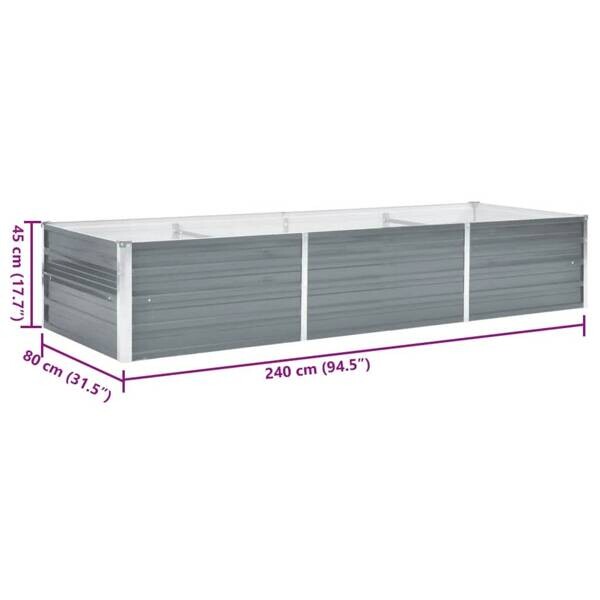Hochbeet grau Stahl B/H/L: ca. 80x45x240 cm