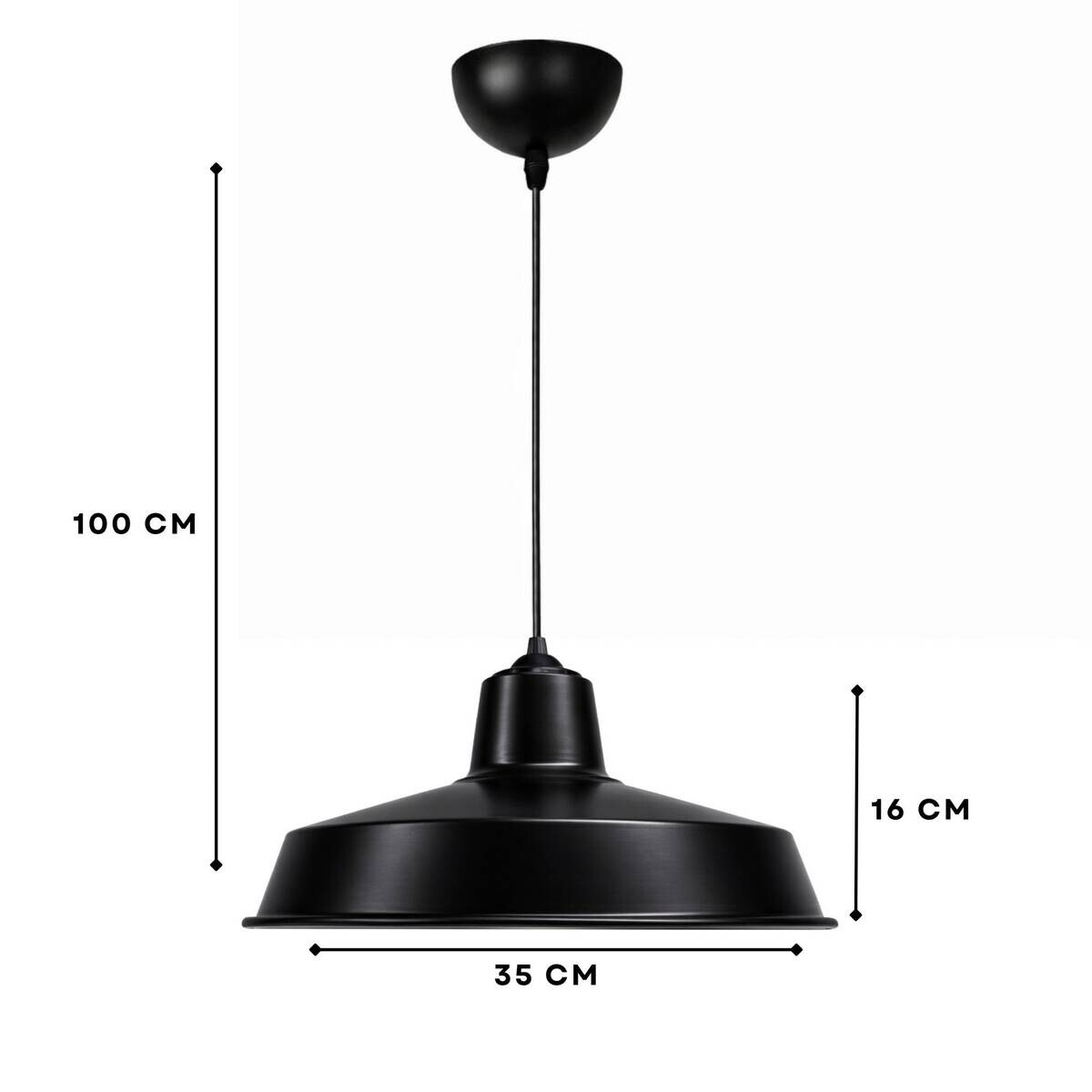 Opviq Pendelleuchte schwarz B/H/T: ca. 35x100x35 cm E27 1 Brennstellen