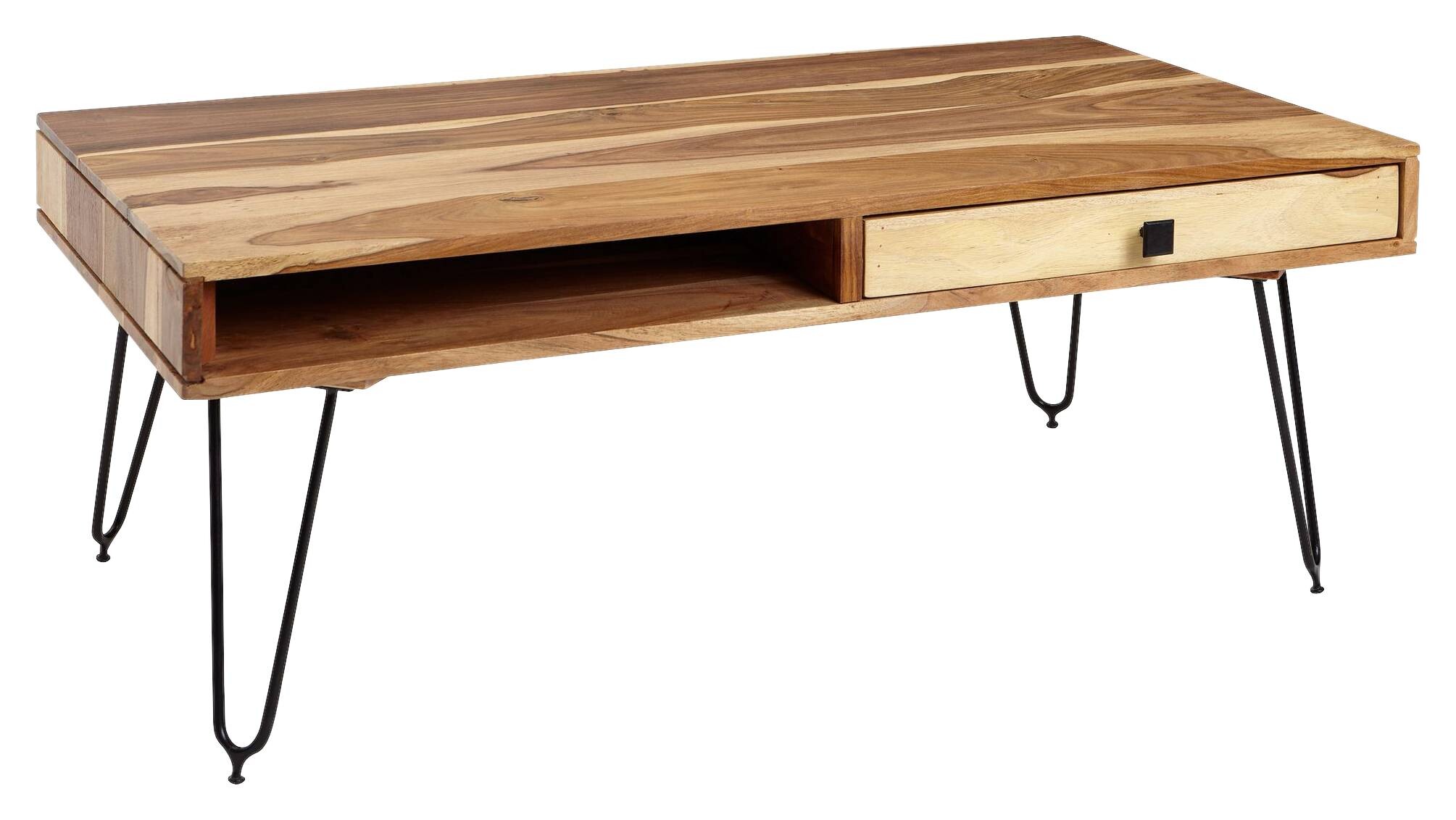 Couchtisch natur schwarz B/H/T: ca. 110x40x60 cm