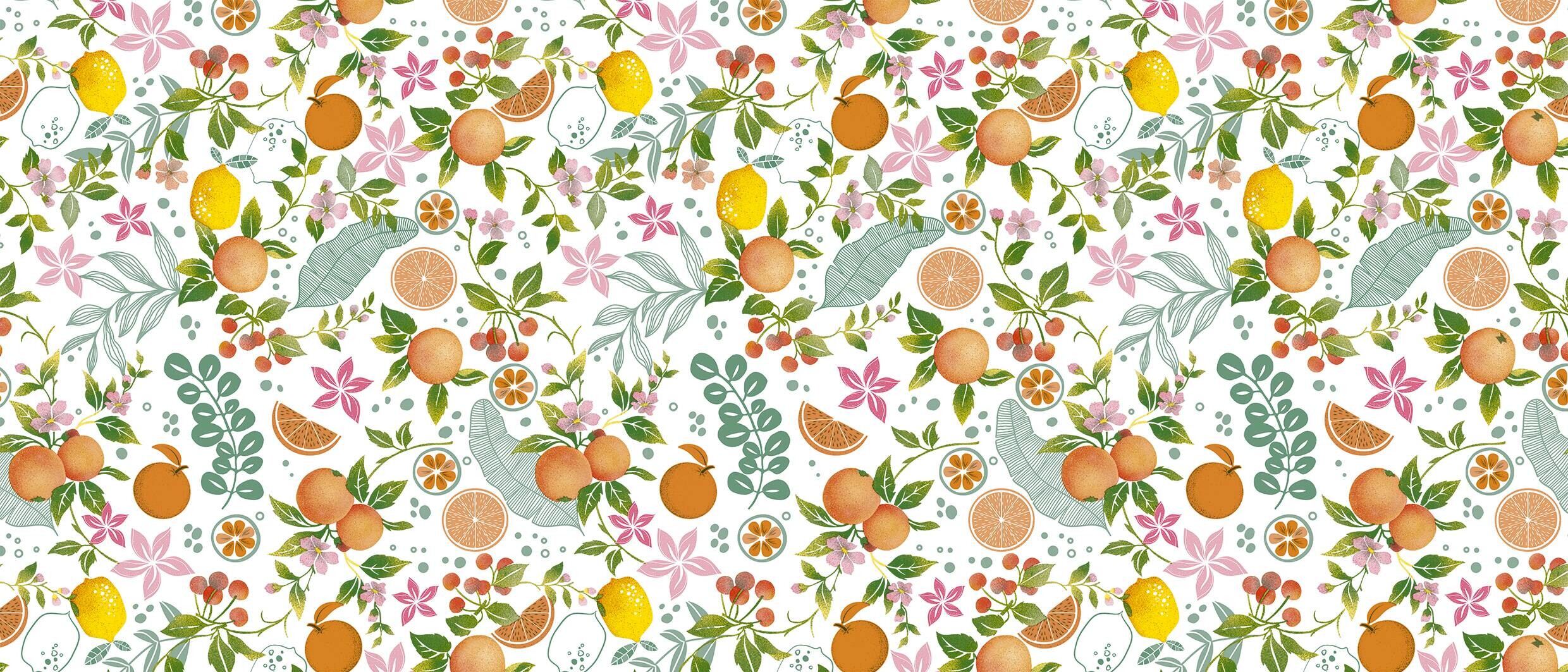 Milano Abwaschbarer Tischbelag Früchte Modern orange B: ca. 140 cm