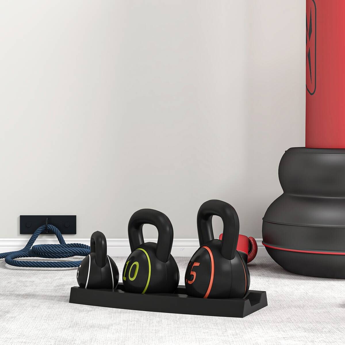 SPORTNOW Kettlebell schwarz Kunststoff B/H/L: ca. 18x24x18 cm