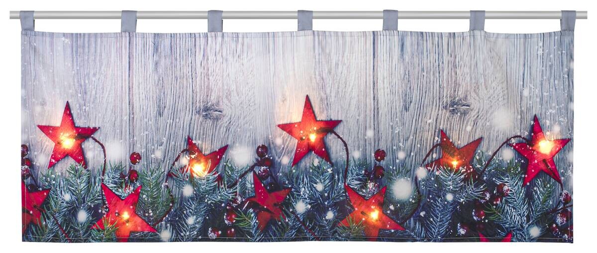 Scheibengardine X-Mas sortiert B/L: ca. 120x45 cm