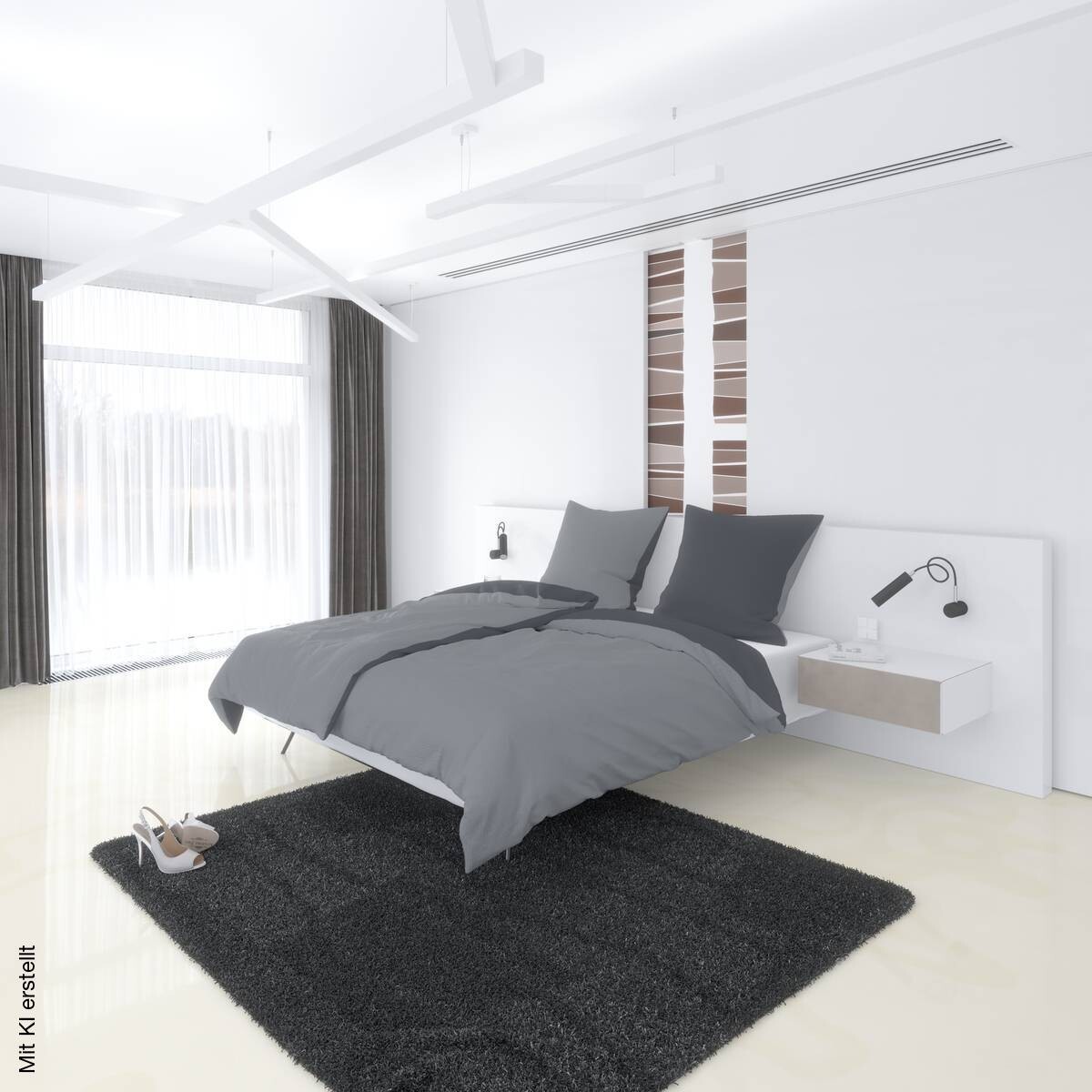 Microfaser Bettwäsche Seersucker grau Polyester B/L: ca. 135x200 cm