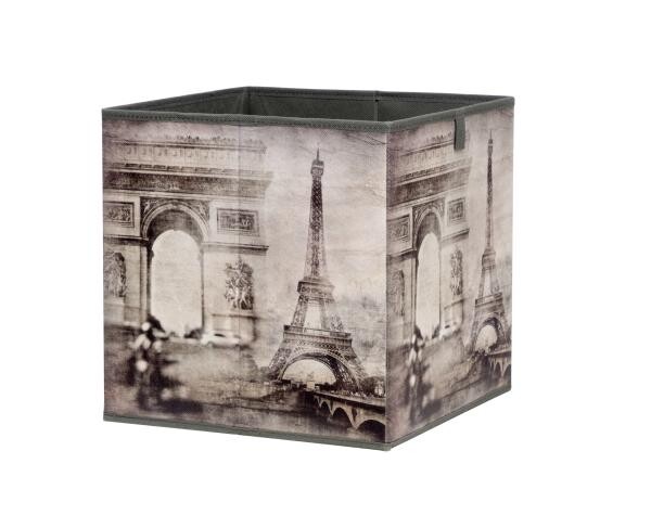 Motivbox Paris dunkelbeige B/H/T: ca. 32x32x32 cm