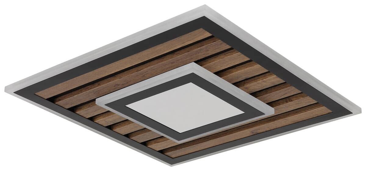 GLOBO Deckenleuchte Opal mattschwarz Metall MDF B/H: ca. 40x6 cm 1 Brennstellen