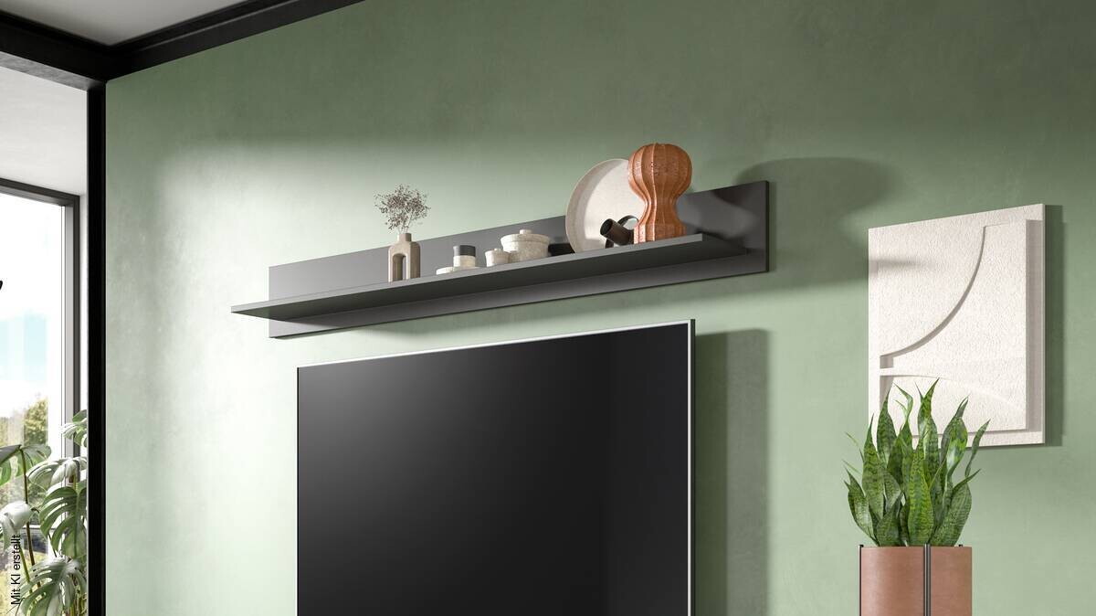 Wandboard LINEA grau matt B/H/T: ca. 160x20x20 cm