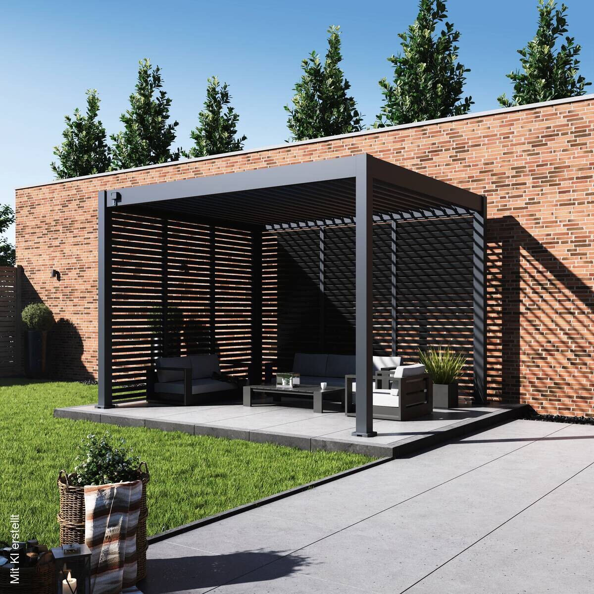 Paragon Outdoor Lamellen-Sichtschutz Grand Tuscan grau Aluminium B/H: ca. 114x234 cm