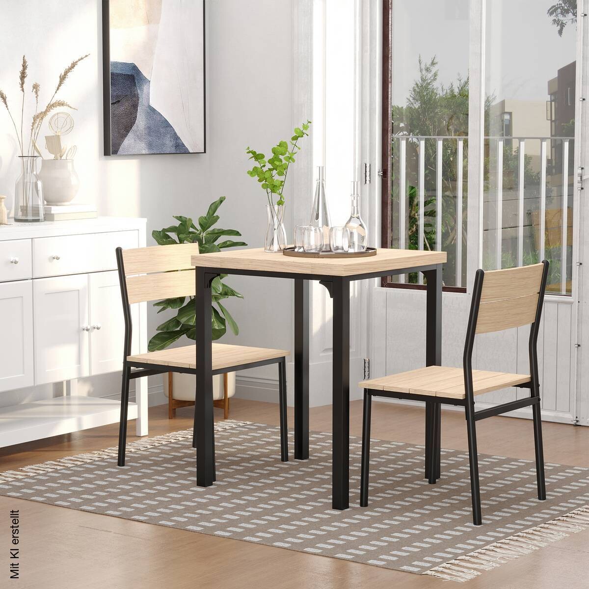 Essgruppe 835-090 natur schwarz B/H/T: ca. 70x76x70 cm