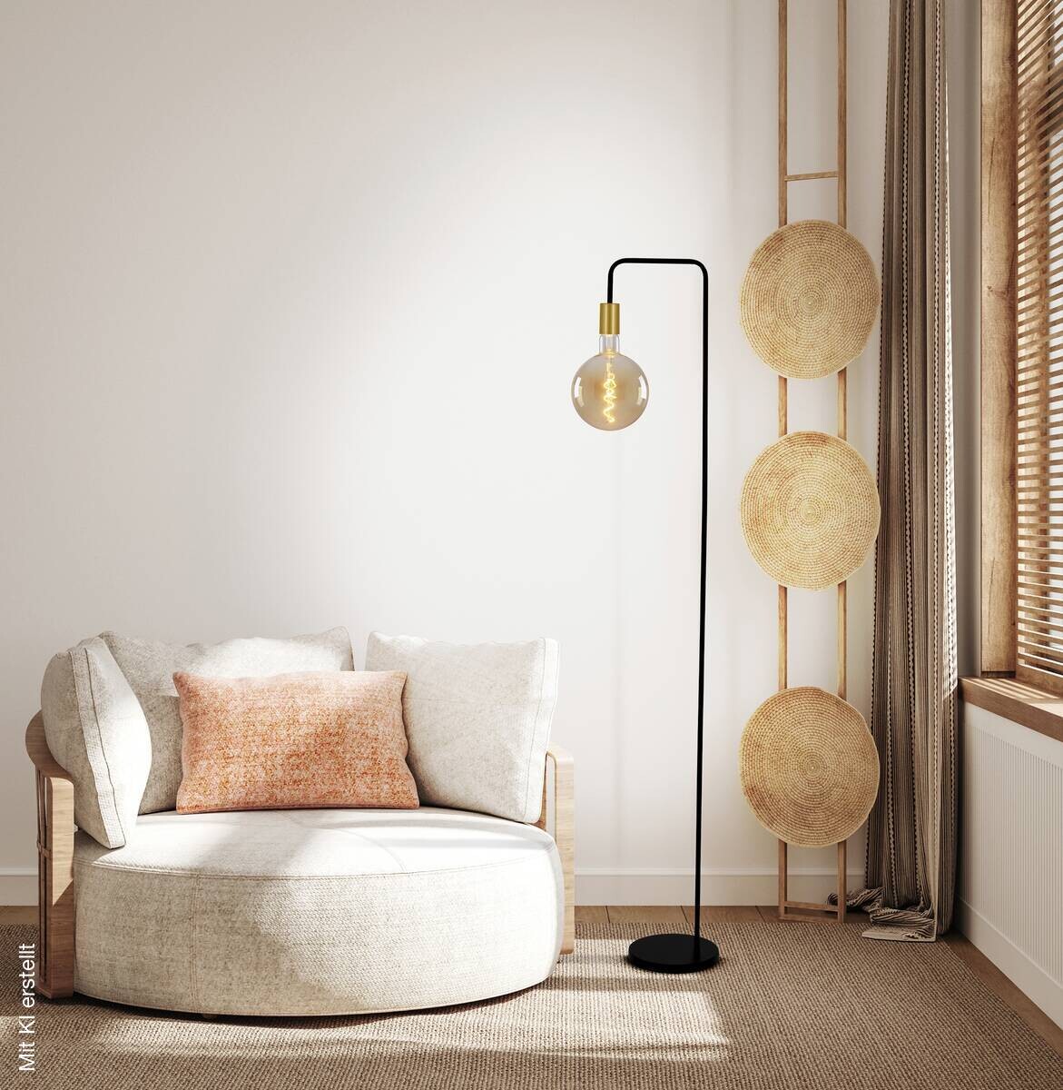 Näve Leuchten Stehlampe 2097222 schwarz Kunststoff Metall B/H/T: ca. 20,5x150x20,5 cm 1 Brennstellen