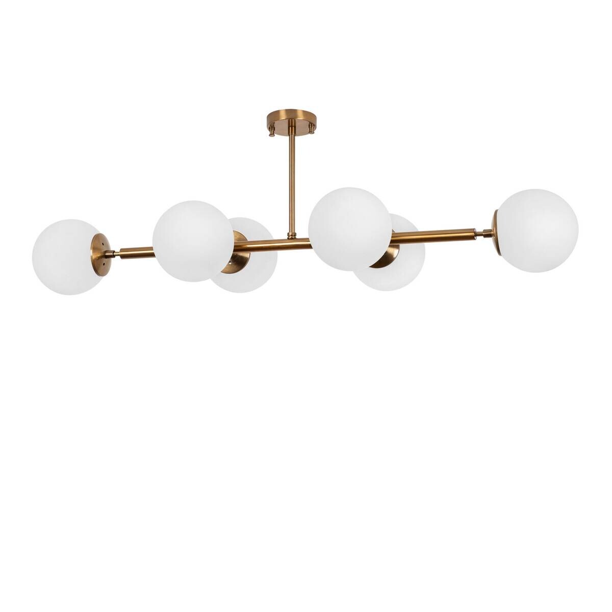 Opviq Deckenleuchte Fazli-10501 Glas B/H/T/L: ca. 110x35x40x110 cm E14 6 Brennstellen