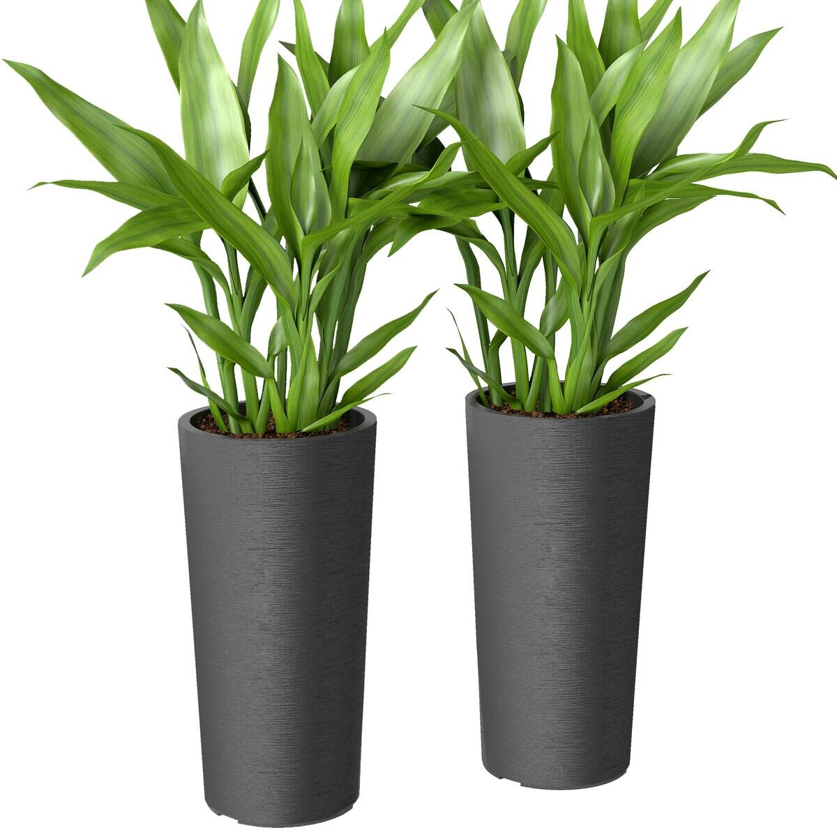 Outsunny Blumentopf dunkelgrau Kunststoff B/H/L: ca. 35x60x35 cm