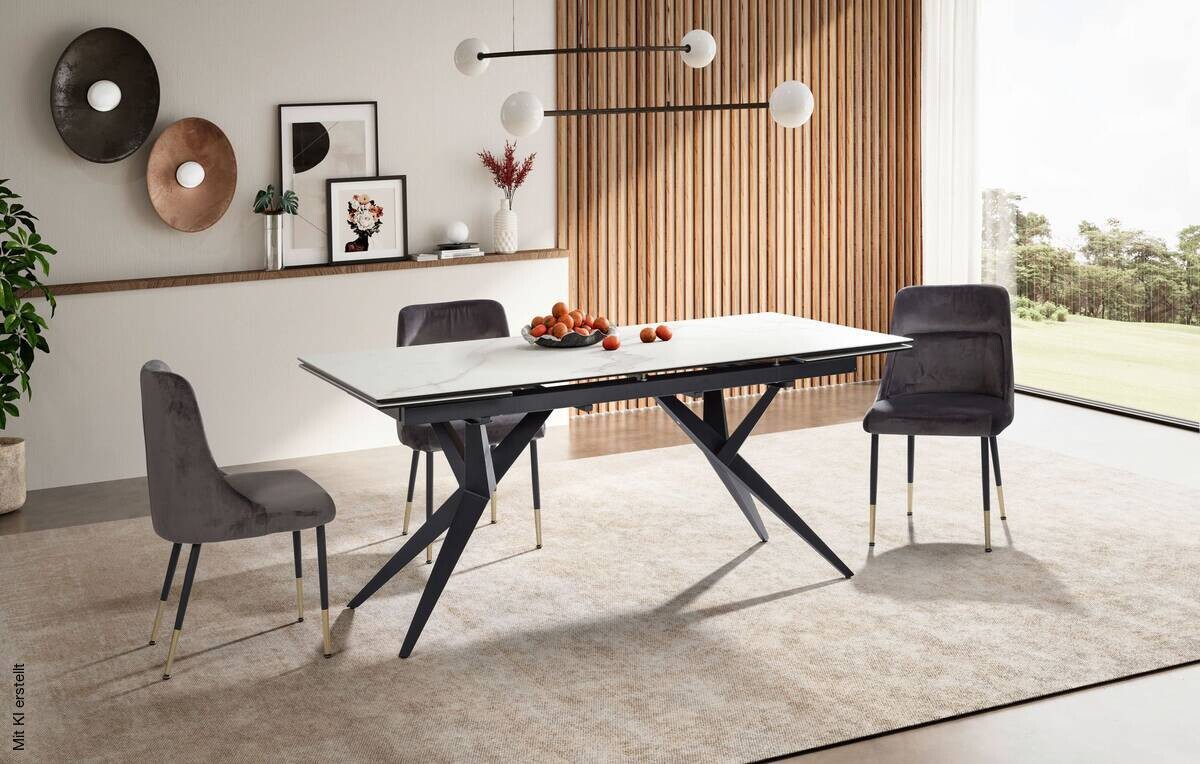 Esstisch weiß Marmor Optik B/H/T: ca. 180x76x95 cm