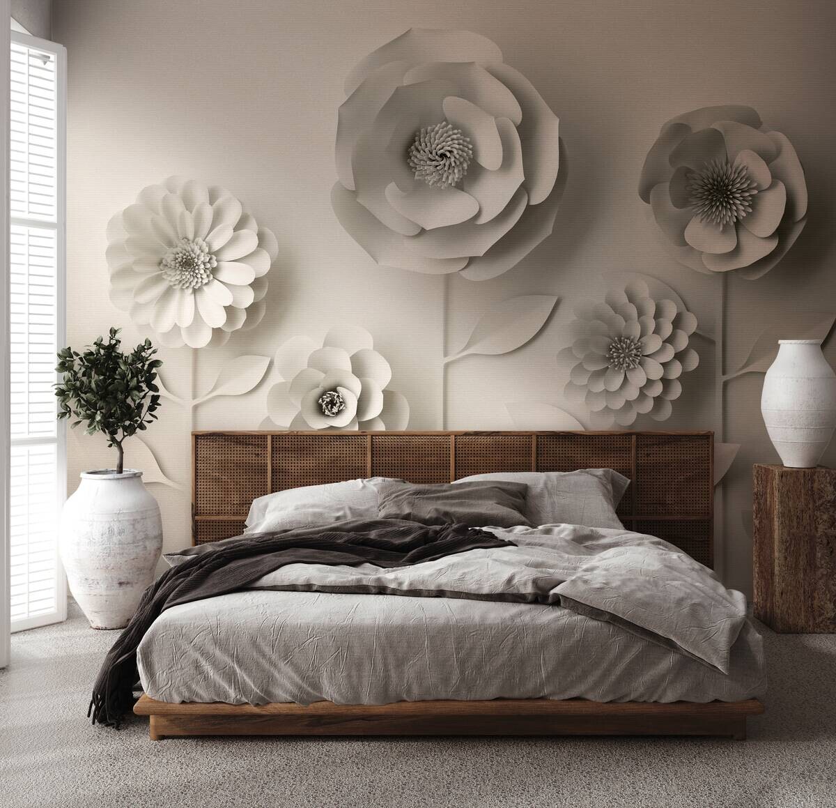 Livingwalls Fototapete 3D-Optik beige B/L: ca. 280x371 cm