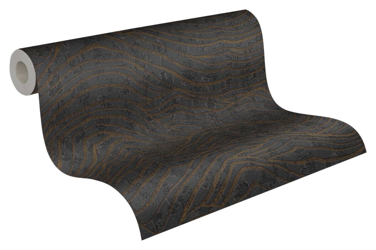 A.S.Creation Vliestapete silber schwarz B/H/D: ca. 53x1005x8,4 cm