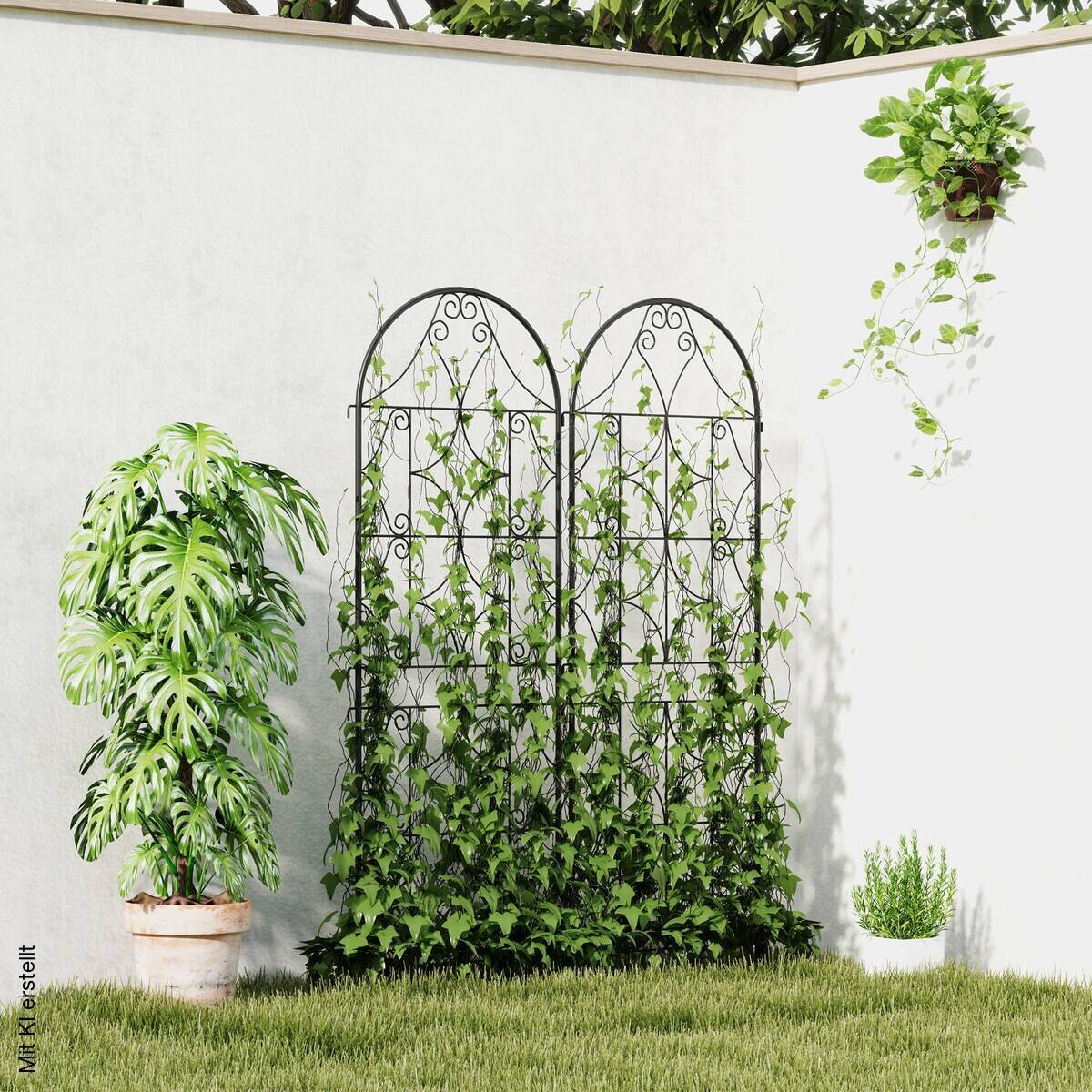 Outsunny Rankgitter schwarz B/H/L: ca. 1,3x150x50 cm