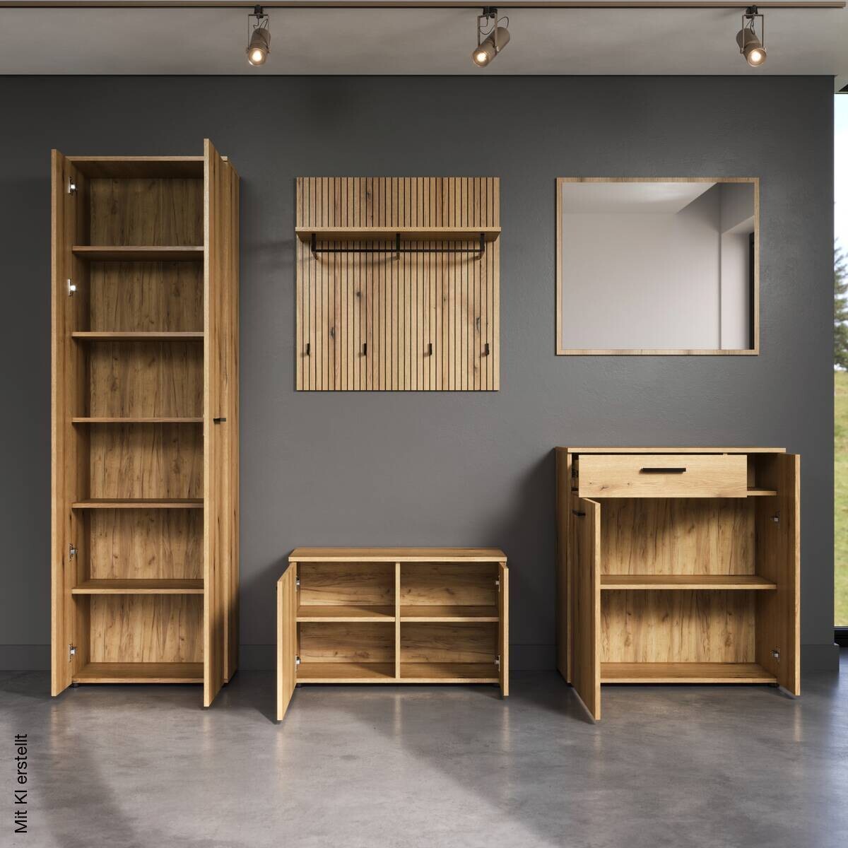 Garderobenspiegel Pure Bliss Eiche Evoke Oak Nachbildung B/H/T: ca. 80x70x2 cm