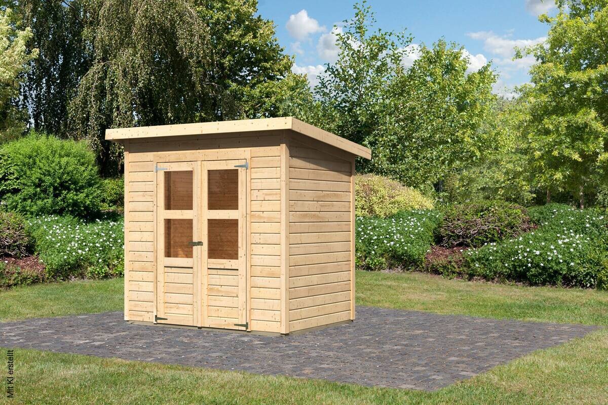 Karibu Gartenhaus Tony 0,5 natur B/H/T: ca. 212x219x154 cm