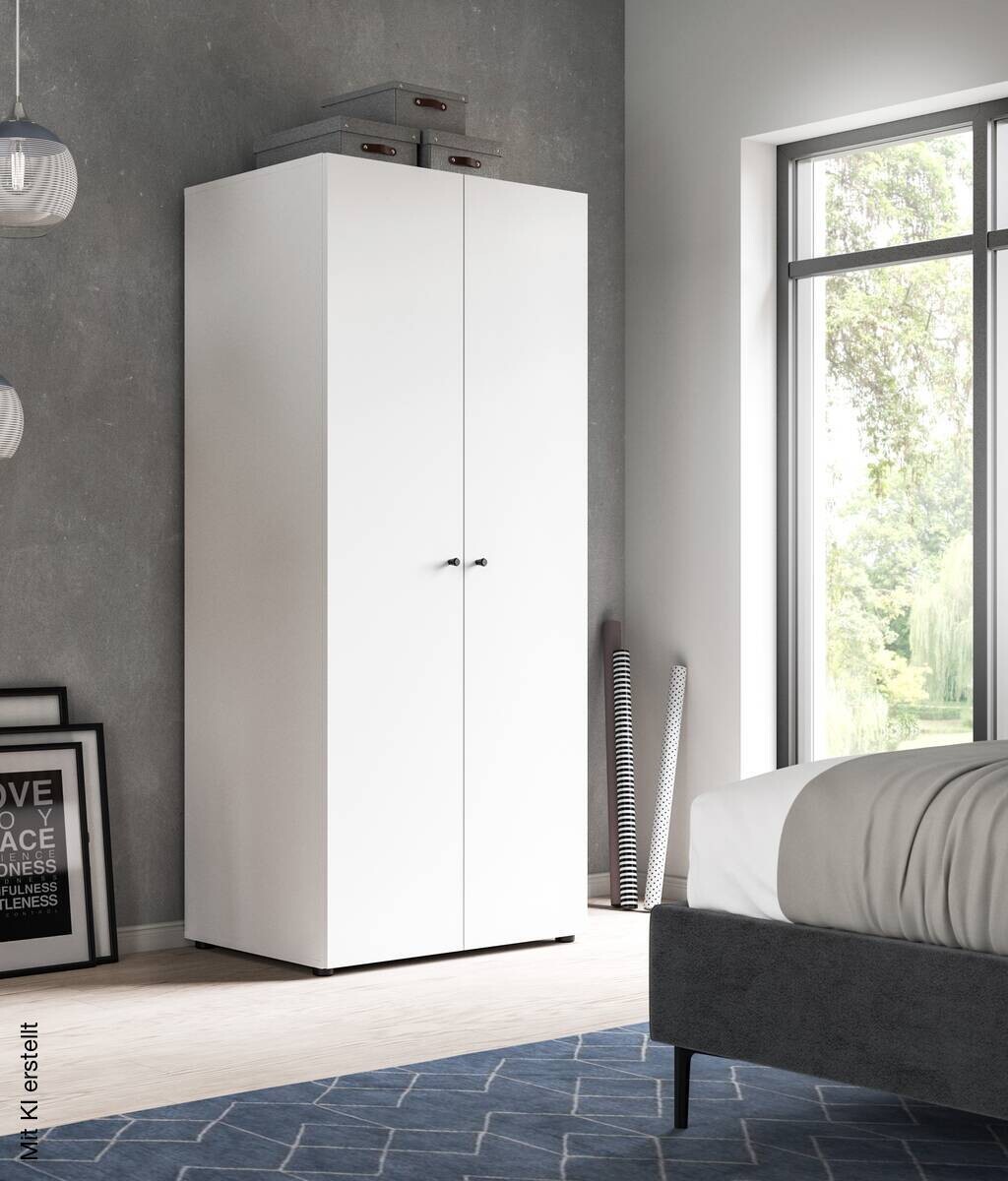 Kleiderschrank DARWIN weiß B/H/T: ca. 80x176x51 cm