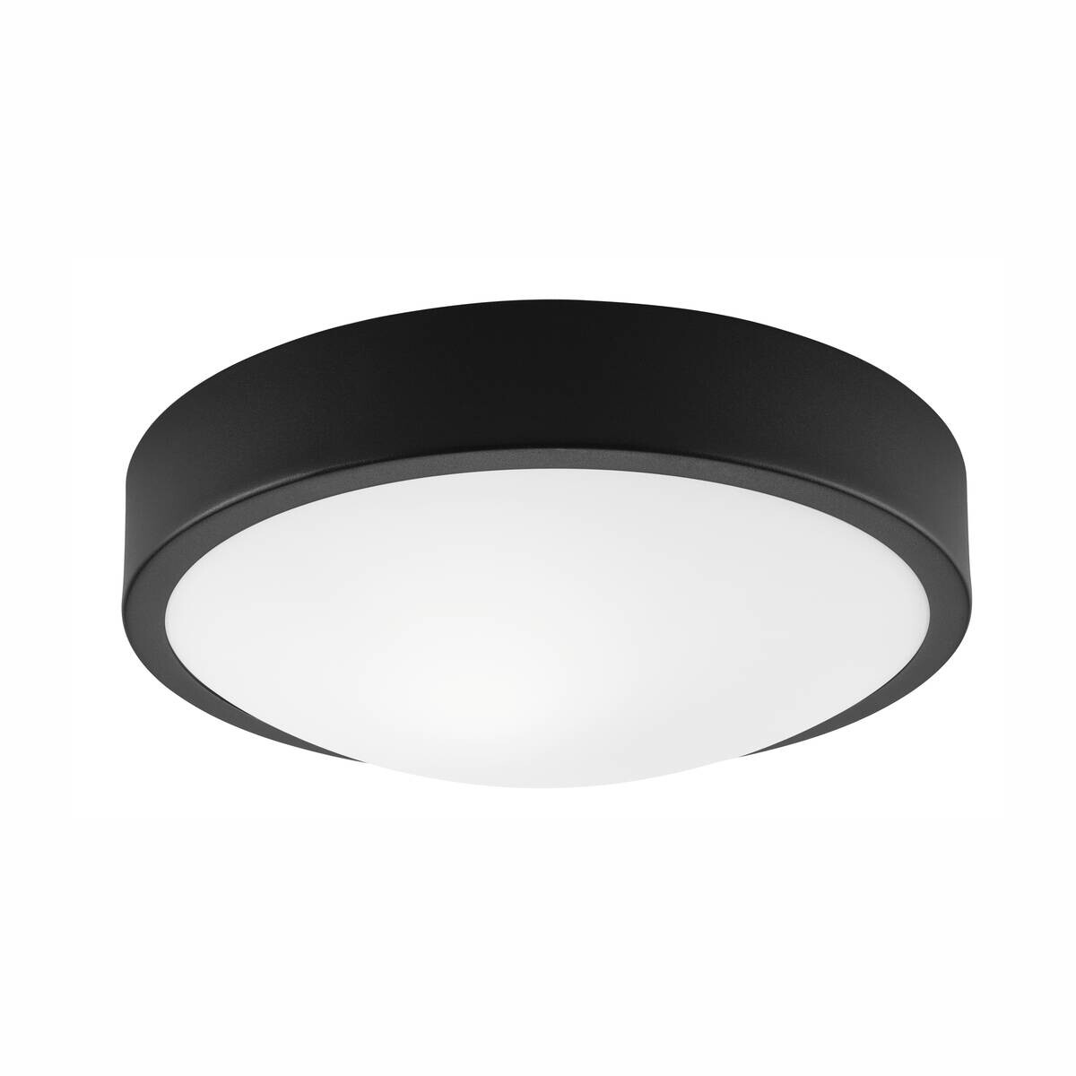 Lamkur Deckenleuchte schwarz Stahl Glas B/H/L: ca. 27x8x27 cm E27 1 Brennstellen