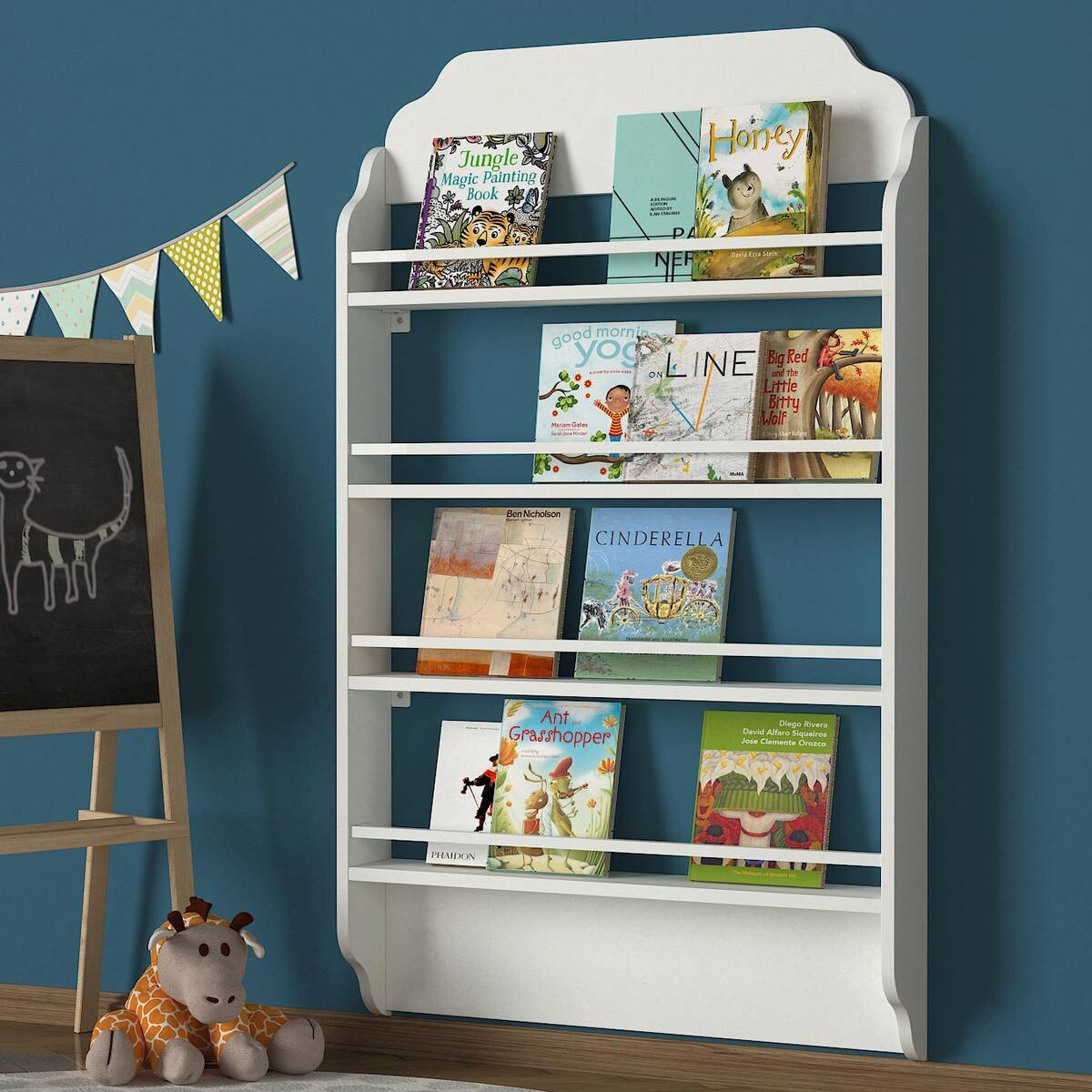 Regal Montessori weiß B/H/T: ca. 80x120x12 cm
