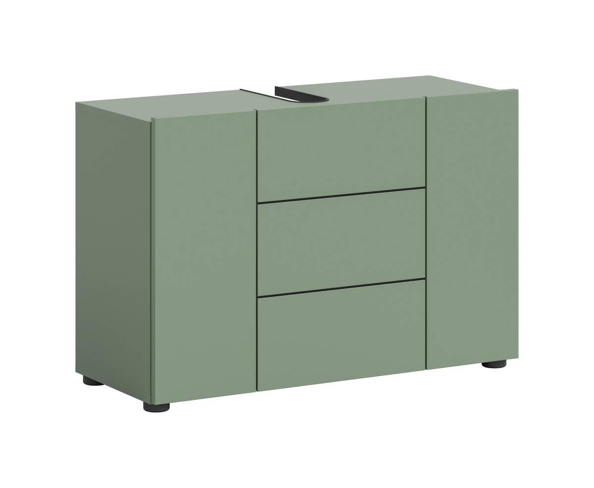 Waschbeckenunterschrank VIRA grün schwarz B/H/T: ca. 82x56x34 cm