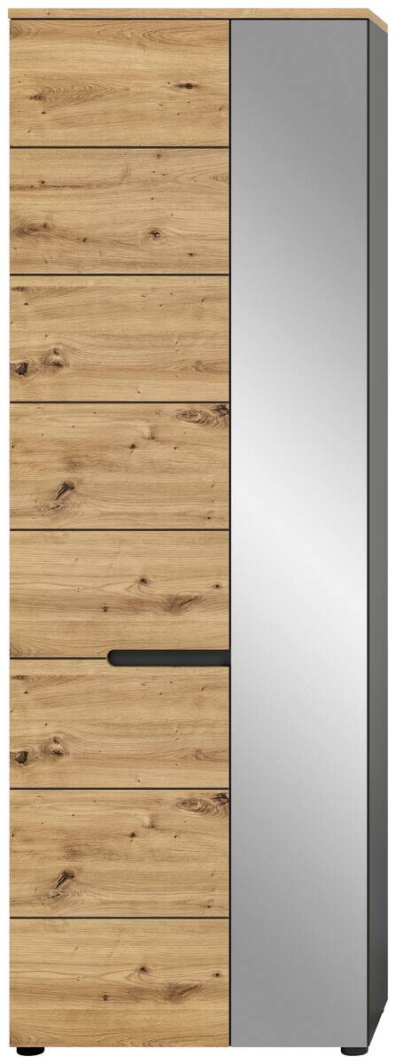 Garderobenschrank CANU edles Basaltgrau Nachbildung Eiche Artisan Nachbildung B/H/T: ca. 65x190x37 cm