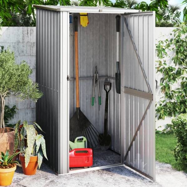 vidaXL Gartenhaus grau B/H/T: ca. 118,5x209,5x97 cm