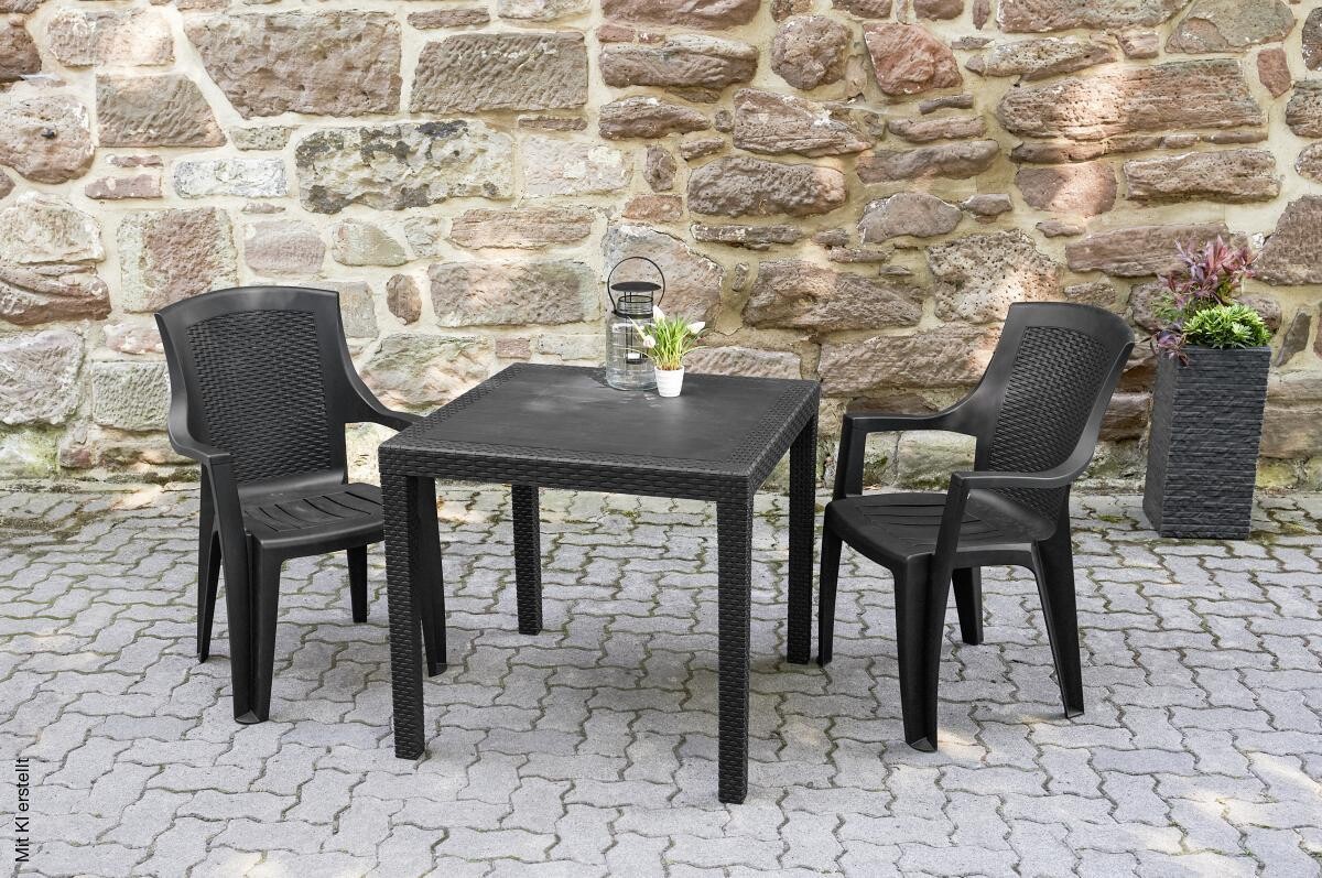 ProGarden Stapelsessel Eden anthrazit Kunststoff B/H/L: ca. 55x91x46 cm