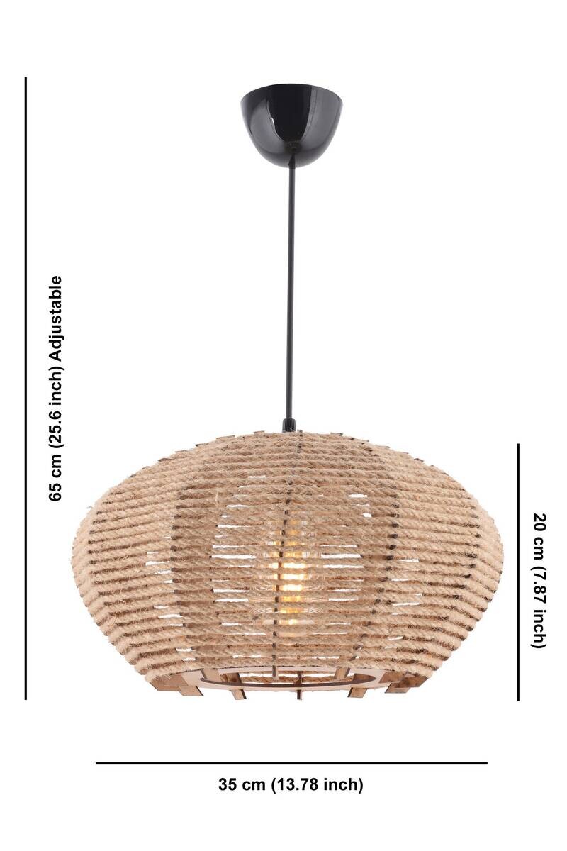 Opviq Pendelleuchte Ellipse creme B/H/T/L/D: ca. 35x65x35x35x35 cm E27 1 Brennstellen