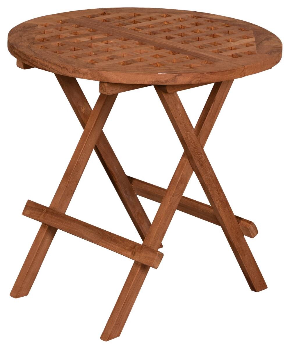 deVries Beistelltisch Woodie natur Teakholz H/D: ca. 50x50 cm