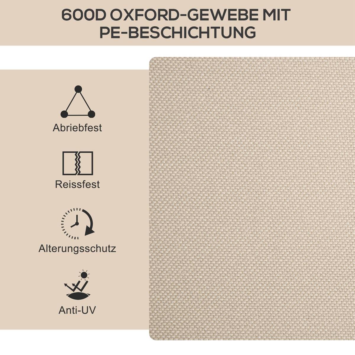Outsunny Campingstuhl 2er Set khaki Stoff B/H/L: ca. 59x78x54 cm