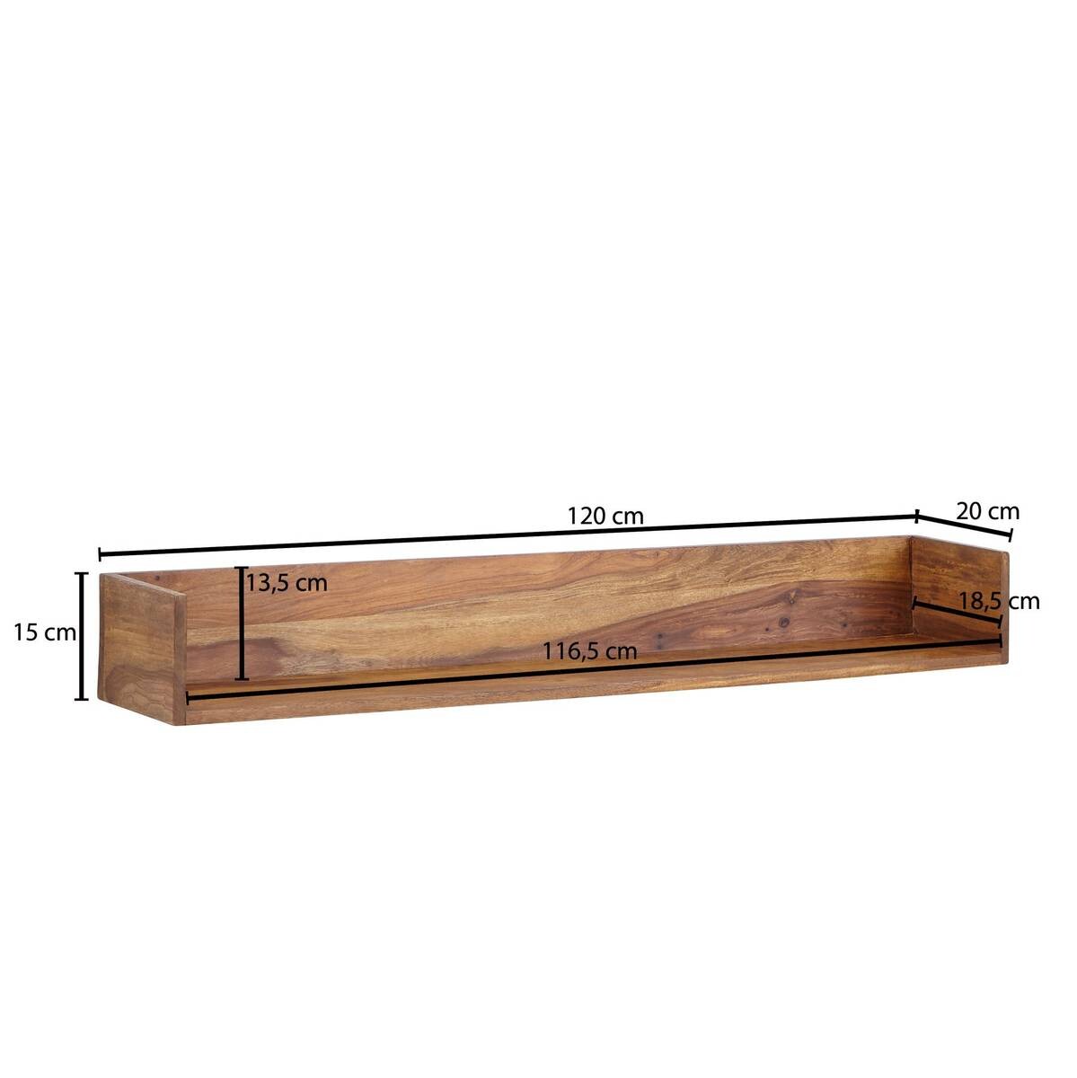 Wandregal rosenholz Holz B/H/T: ca. 120x15x20 cm