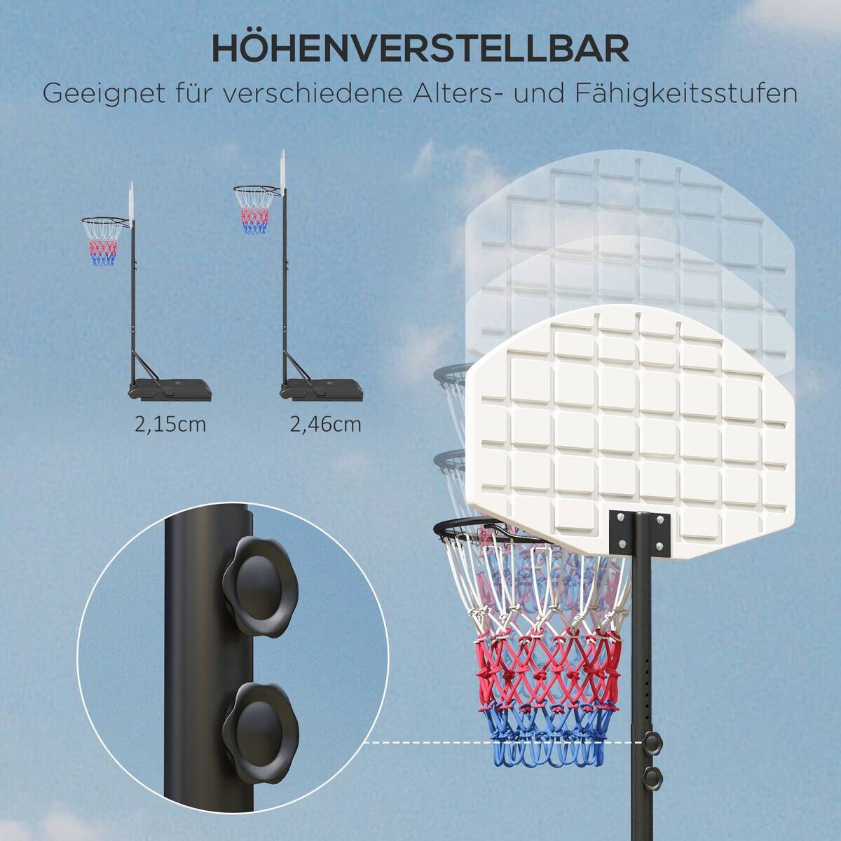 SPORTNOW Basketballkorb schwarz B/H/L: ca. 2,1x45,5x72 cm