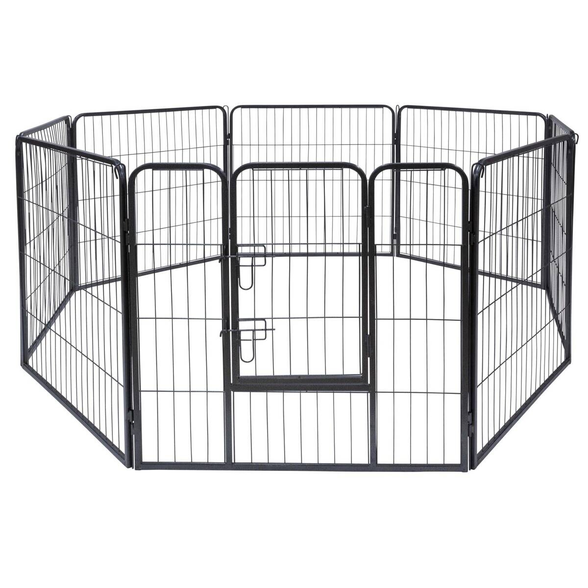Haustierlaufstall schwarz Metall