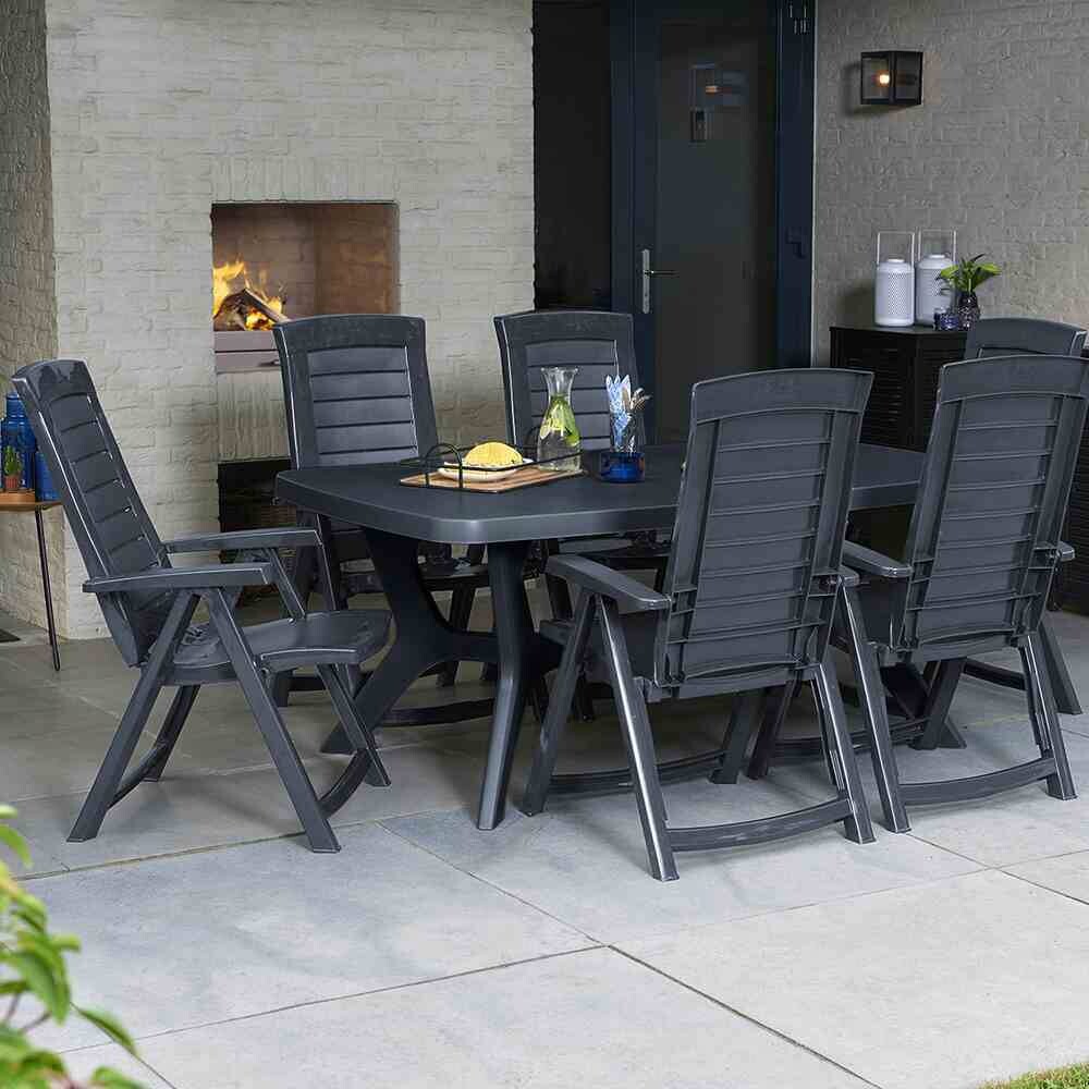 JARDIN,MADISON Gartensitzgruppe + Auflagen Aruba taupe Kunststoff B/H/L: ca. 90x110x137 cm