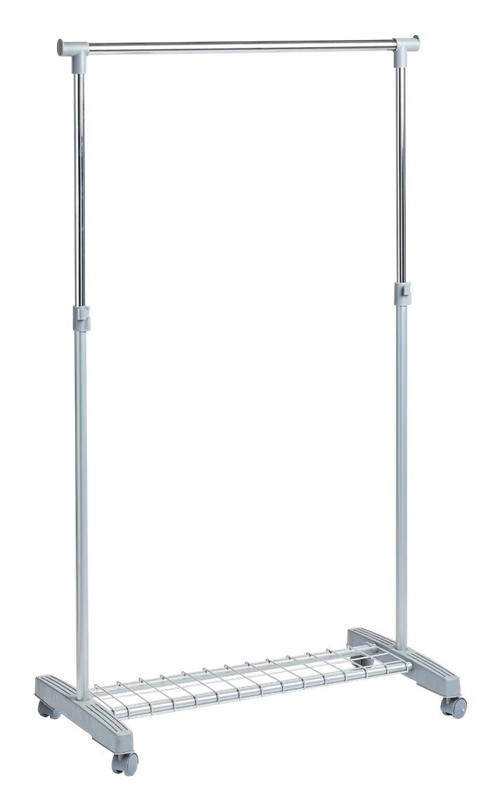 Zeller Rollkleiderständer Silbergrau Kunststoff B/H/L: ca. 43x170x83 cm