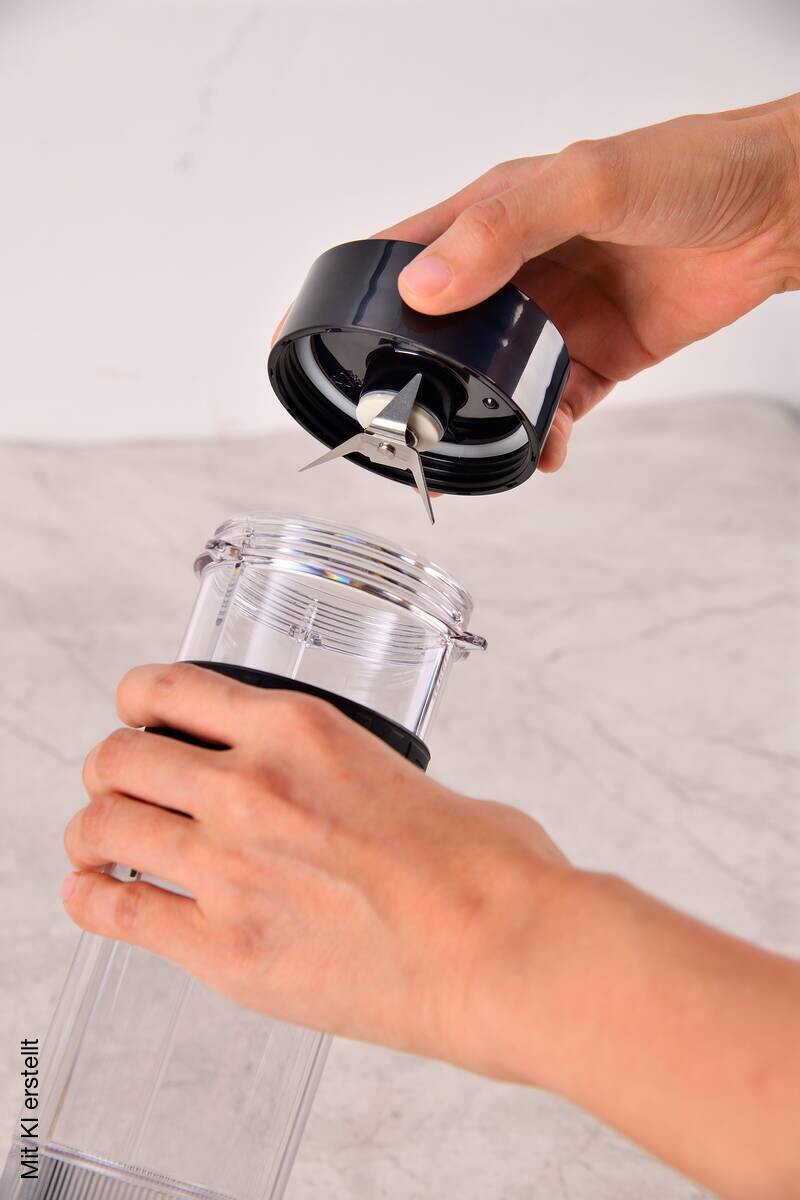 BERGNER Standmixer BG-51027-BK silber Kunststoff Silikon B/H/L: ca. 12x35x14 cm