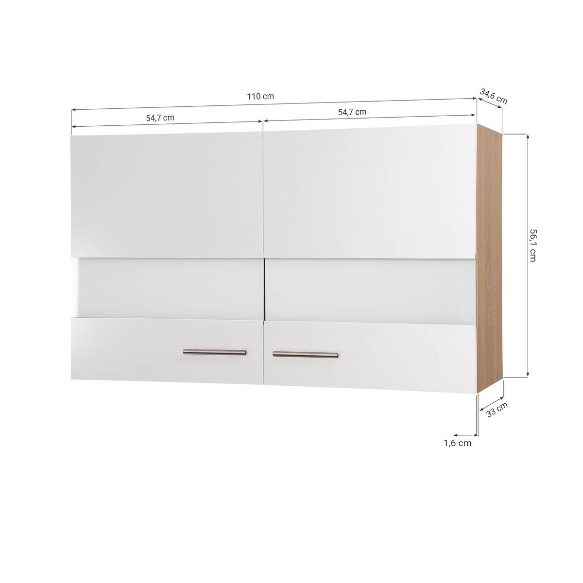 Hängeschrank Merle grau B/H/T: ca. 110x56x35 cm