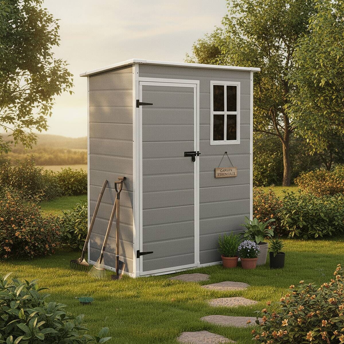 POCOline Gartenhaus Nizza grau B/H/T: ca. 152x193x92 cm