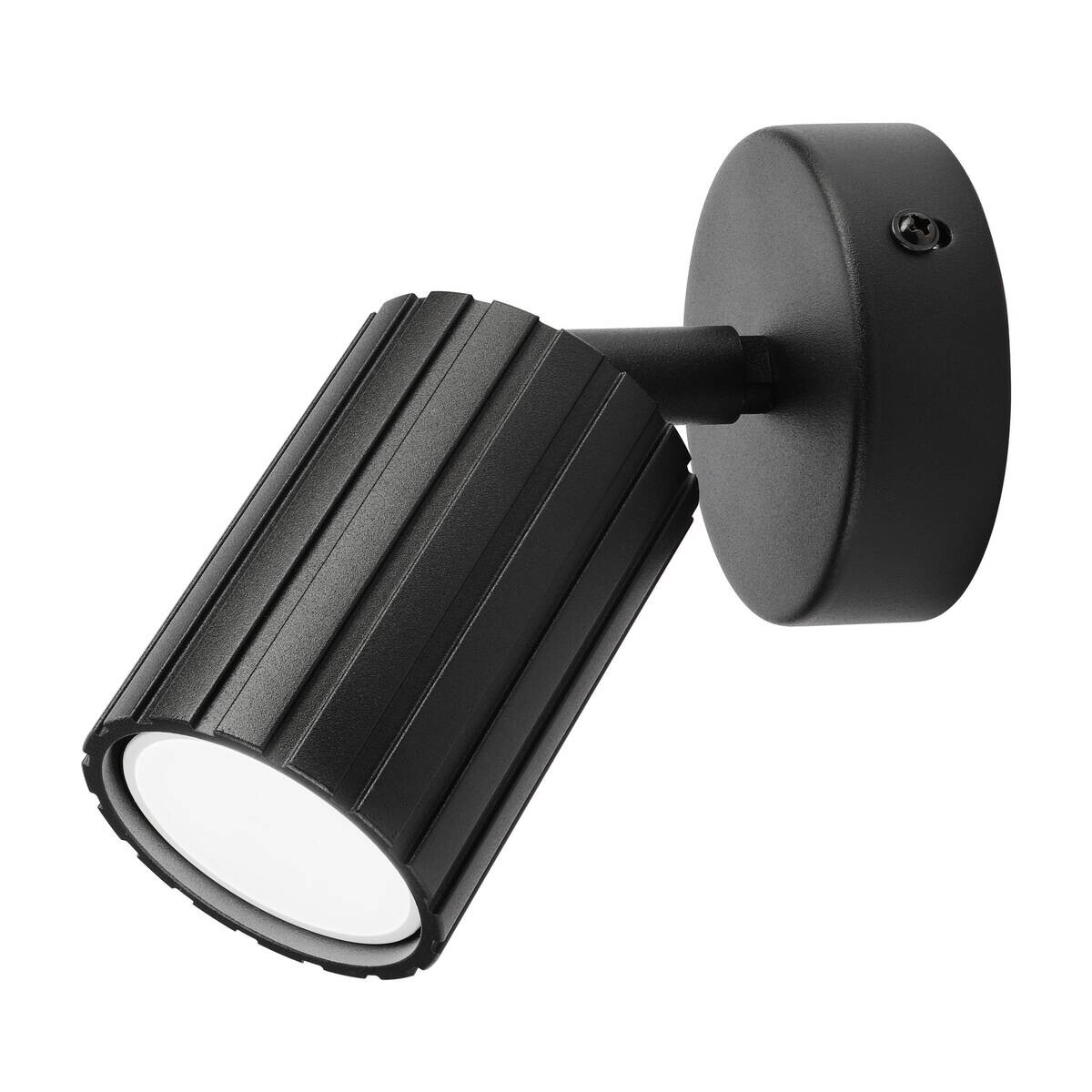 Lamkur Wandleuchte Prisma schwarz Stahl B/H/L: ca. 8x16x8 cm GU10 1 Brennstellen