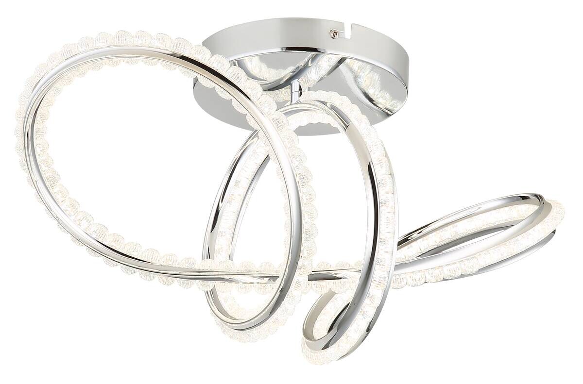 GLOBO LED-Deckenleuchte Chrom klar Metall Kunststoff B/H/L: ca. 25x25x50 cm 1 Brennstellen