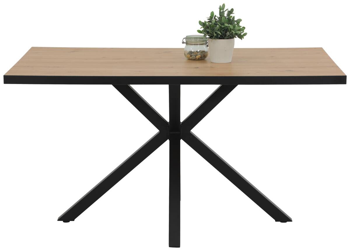 Essgruppe Inn Eiche schwarz anthrazit Holzwerkstoff B/H/T: ca. 140x76x90 cm
