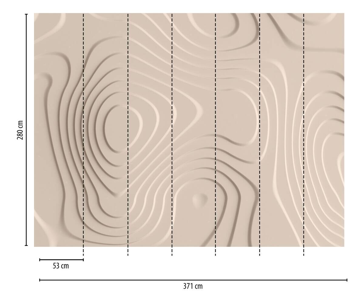 Livingwalls Fototapete 3D-Optik beige B/L: ca. 280x371 cm