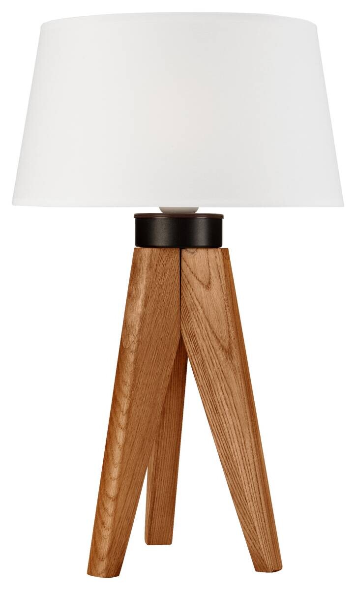 Lamkur Tischlampe Eiche rustikal Holz Stahl B/H/L: ca. 34x38x38 cm E27 1 Brennstellen