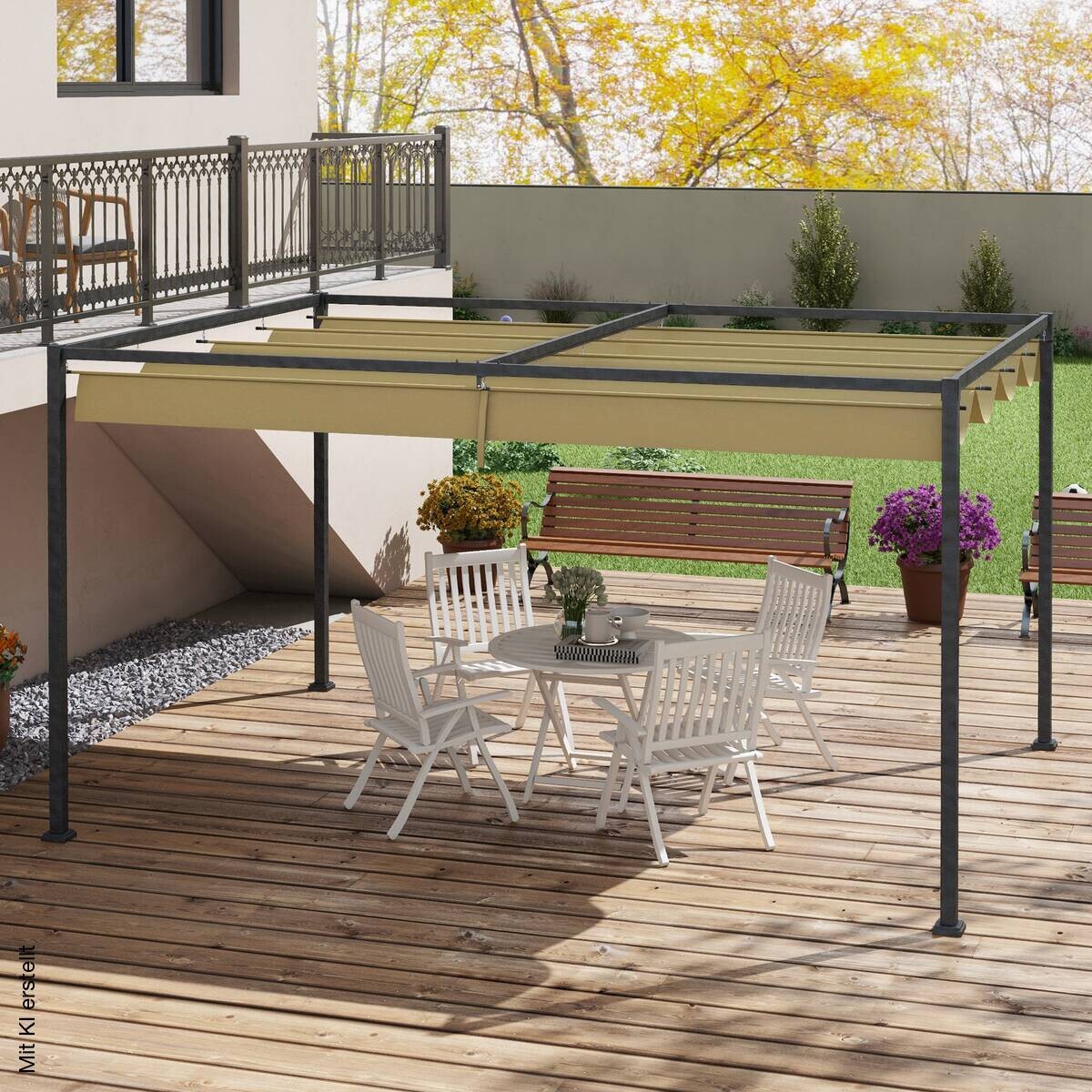 Outsunny Pergola khaki Polyester B/H/L: ca. 213x221x298 cm