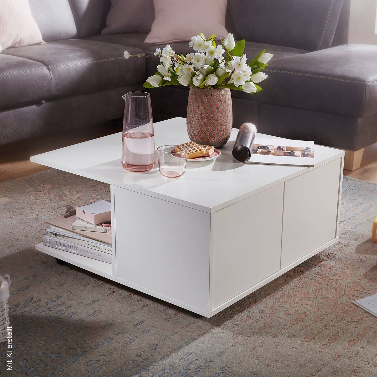 Couchtisch weiß B/H/T: ca. 70x36,5x70 cm