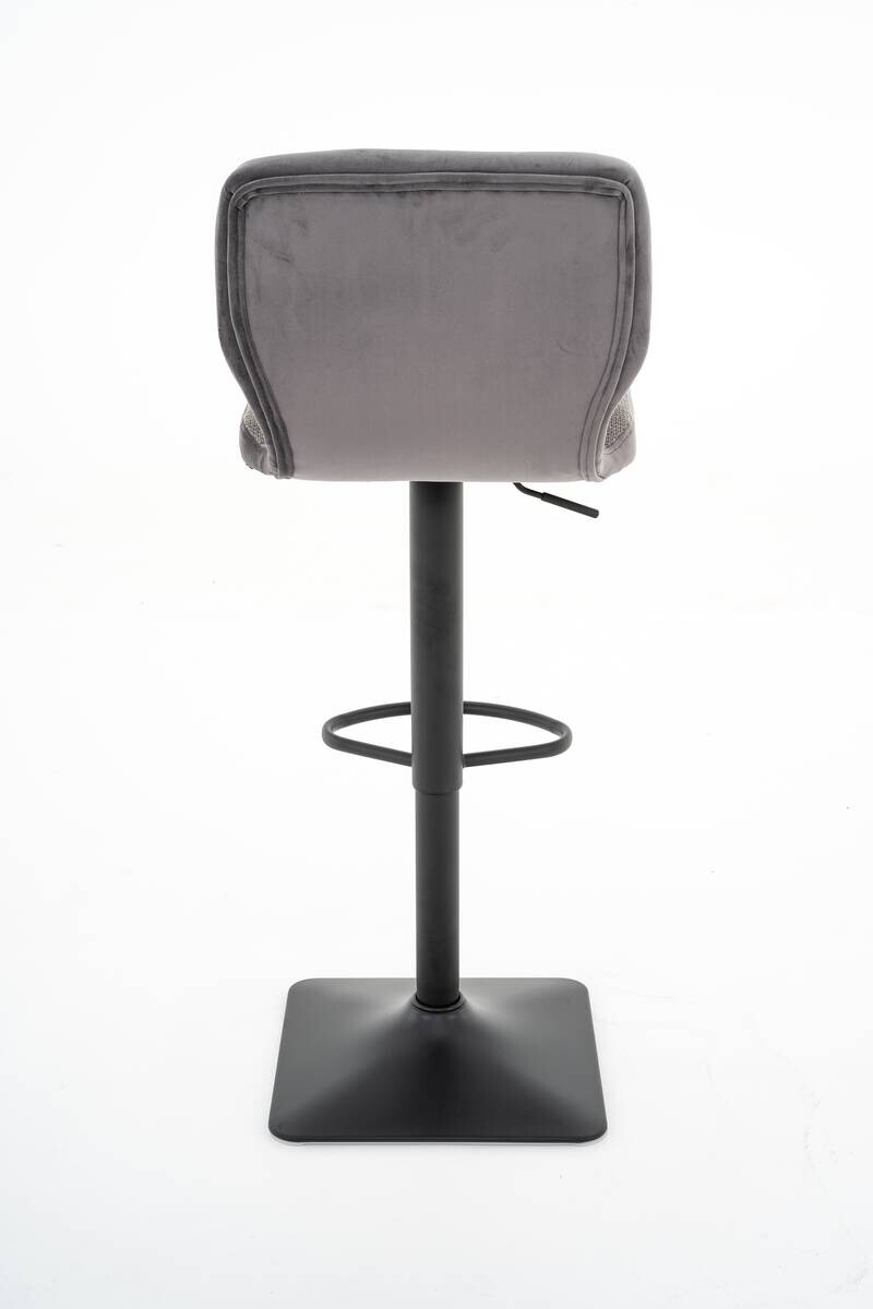 Barhocker FM-175-1 grau Microfaser Samt B/H/T: ca. 41x88x48 cm